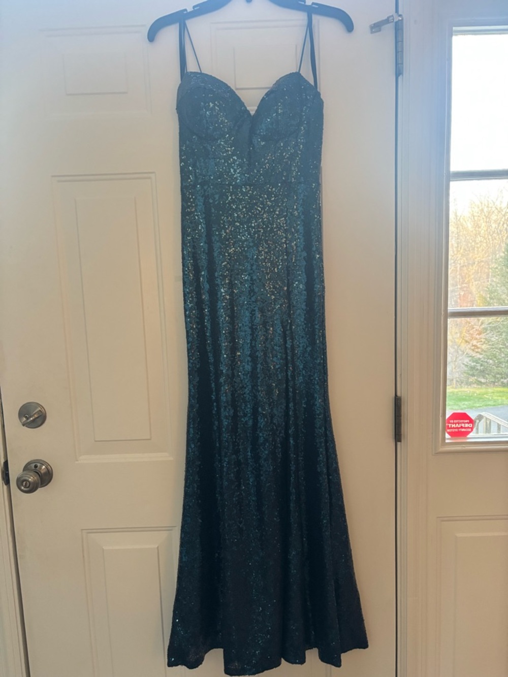 Windsor Teal Sequin Prom Dress